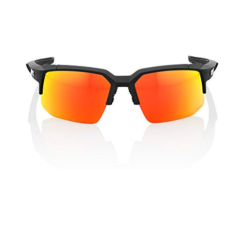 100% Speedcoupe Sport Performance Sunglasses - Sport and Cycling Eyewear (Soft TACT Black - HIPER Red Multilayer Mirror Lens)2