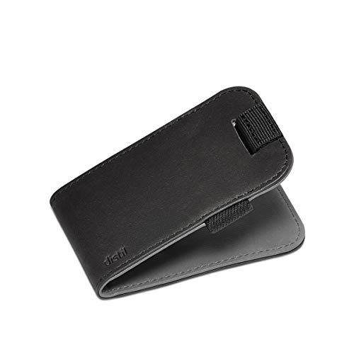 Distil Union Wally Micro - Premium Leather Minimalist Slim Wallet and Card Holder (Black/Gray - RFID, Version 4.0)
