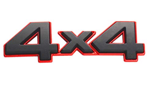 Image of Aimoll 1Pc 4x4 Emblem Badge Nameplate 3D Car Sticker Decal Replacement for Universal car Rear Tailgate 4 X 4 (Black Red)