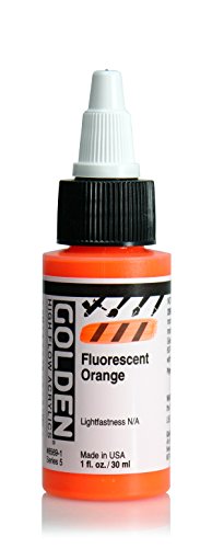 Golden High Flow Acrylic 30ml (1oz) Bottles Fluorescent Orange
