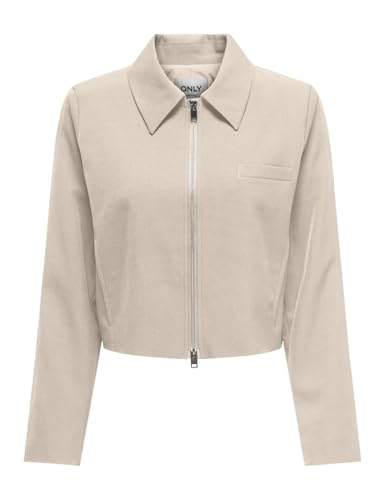 ONLY ONLHELENE Life L/S Zip Jacket CC TLR, Bianco e