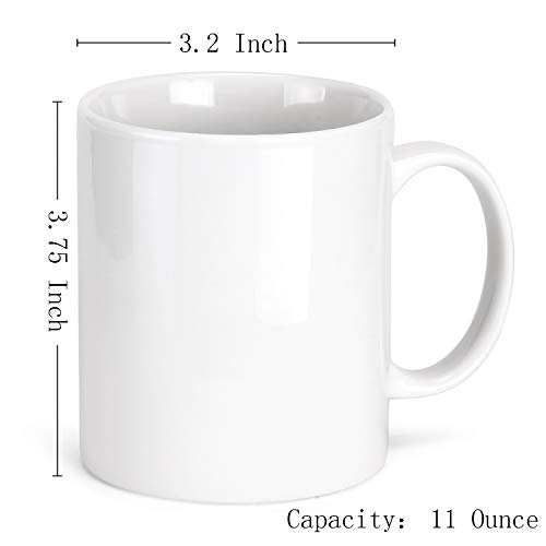 Miware Classic Fashion Ivory White 11 Ounce Porcelain Mugs, Set Of 6, Tea And Coffee Mug Set, Ivory White ( Ivory White , 11Oz-Straight) #TOP1