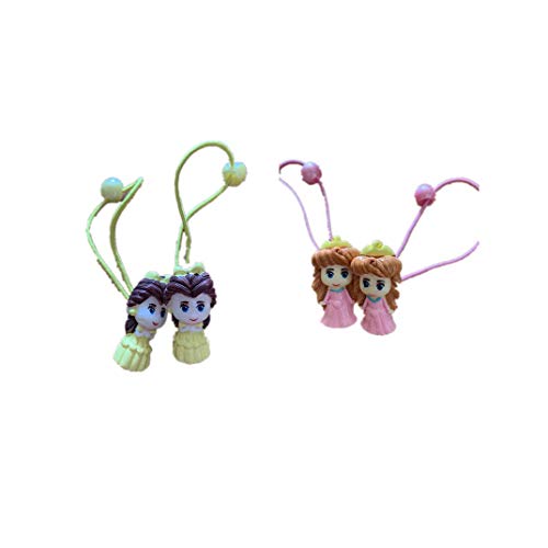 Girl Hair Tie Set Princess Disney Stella Lou Rabbit Duffy Bear Hairband Headband (2 pair of princess)