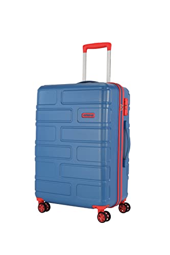 American Tourister Bricklane+ 8 Wheel Spinner Polycarbonate (Pc) 69 Cm Medium Cobalt Blue Check-in Hard Luggage Suitcase