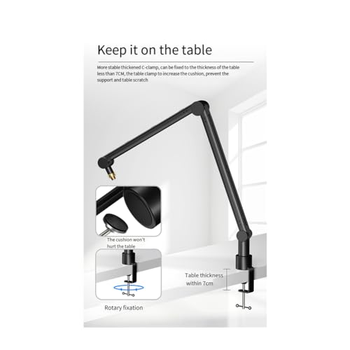 Support de microphone à bras de flèche robuste articulé et orientable - 4