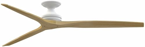 Miniatura 2 de Fanimation Ventilador de techo empotrado de 3 aspas - 21.08 pulgadas de alto y 72 pulgadas de ancho acabado blanco mate - Color de hoja natural