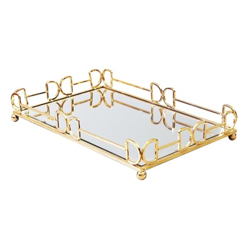 Plateau miroir doré haut de gamme au design rétro chic - 2