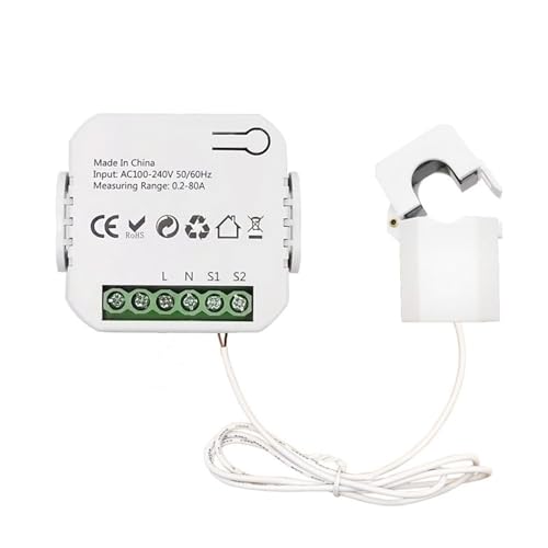 Medidor de energía digital wifi de 80A, monitor de luz para App y transformador de corriente