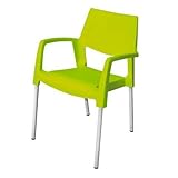 Homologada para uso publico Garden Life 8315AL-05 Sillón con Respaldo Liso Abierto apilable, Verde, 46x54x79 cm