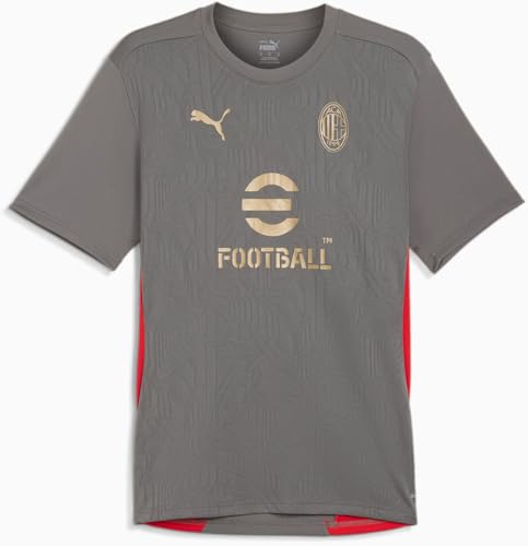 PUMA - Mens ACM Training Jersey, Color Flat Medium Gray/for All Time Red, Size: Large