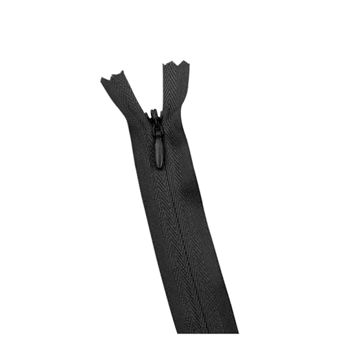 FOVAOK 10 unidades por paquete de 28 cm, 35 cm, 40 cm, 45 cm, 50 cm, 55 cm, 60 cm, cremallera invisible de nailon para manualidades, accesorios de costura (322 negro, 40 cm)