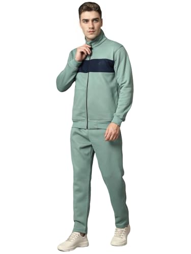 Image of CHKOKKO Track Suit For Man High Neck Winter Tracksuit Men Full Zip Jacket With Elastic Waist Lower And Soft Sports Activewear Set For Gym Running And Casual Use