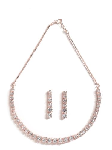 Juego de joyas chapadas en oro rosa DMZ-2379 ideal para eventos y cenas especiales talla S