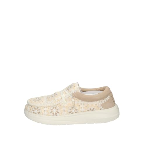 HEYDUDE Wendy COMF Cottage Crochet Tan/Multi Size 9, Women’s Shoes, Women’s Slip-on Loafers, Comfortable & Light-Weight