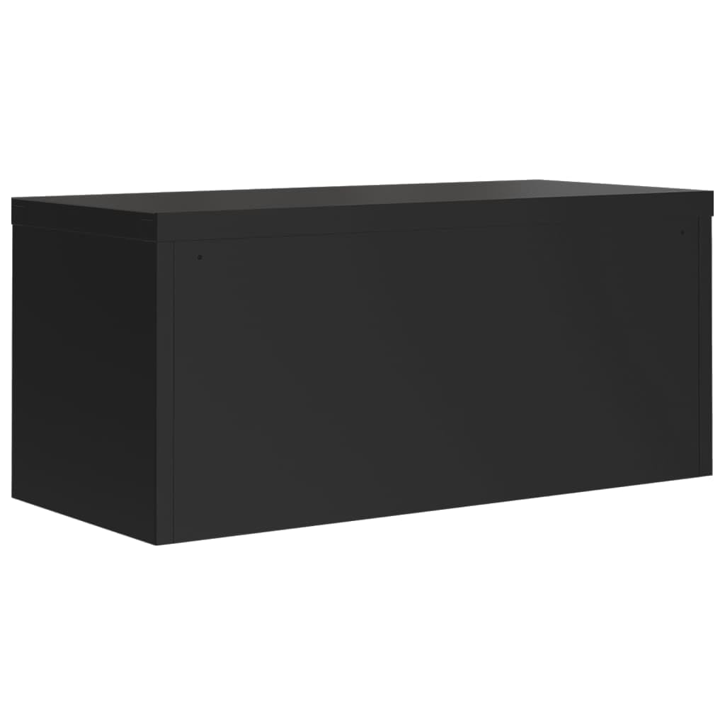 Armadio Classificatore Nero in Acciaio Verniciato a Polvere 90x40x145 cm con Serratura e 2 Ripiani Regolabili per Archivio Documenti Ufficio Organizzazione