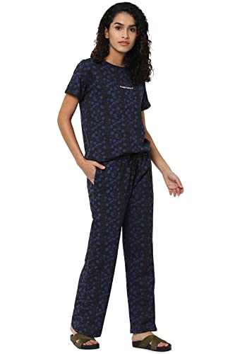 Image of Allen Solly Printed Cotton Regular Fit Womens Trousers