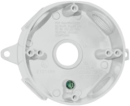 Sigma Electric 143854WH 1/2-Inch 5 Hole Round Box, White