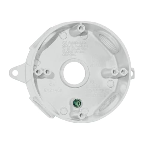 Sigma Engineered Solutions, White Sigma Electric 143854WH 1/2-Inch 5 Hole Round Box Cover