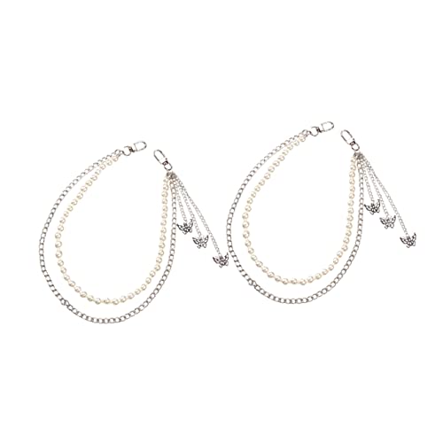 GALPADA 2 Stücke Fahrrad Punk Brieftasche Doppellagige Hose Hose Schmetterlinge Vintage Kette Schmetterling Silber Gürtel Quaste Hop Damen Gothic Accessoires Rock Schicht Legierung Gürtel Cover