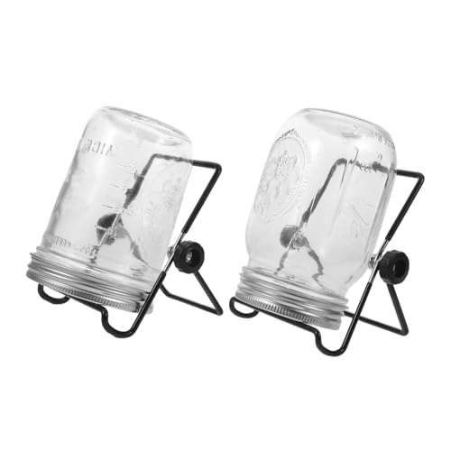 POPETPOP 2 Set Barattoli Germinazione con Coperchi in Acciaio Resistente per Microgreens e Germogli Kit Multifunzione con Filtro Rete per Drenaggio e Controllo umidità Adatto per Barattoli