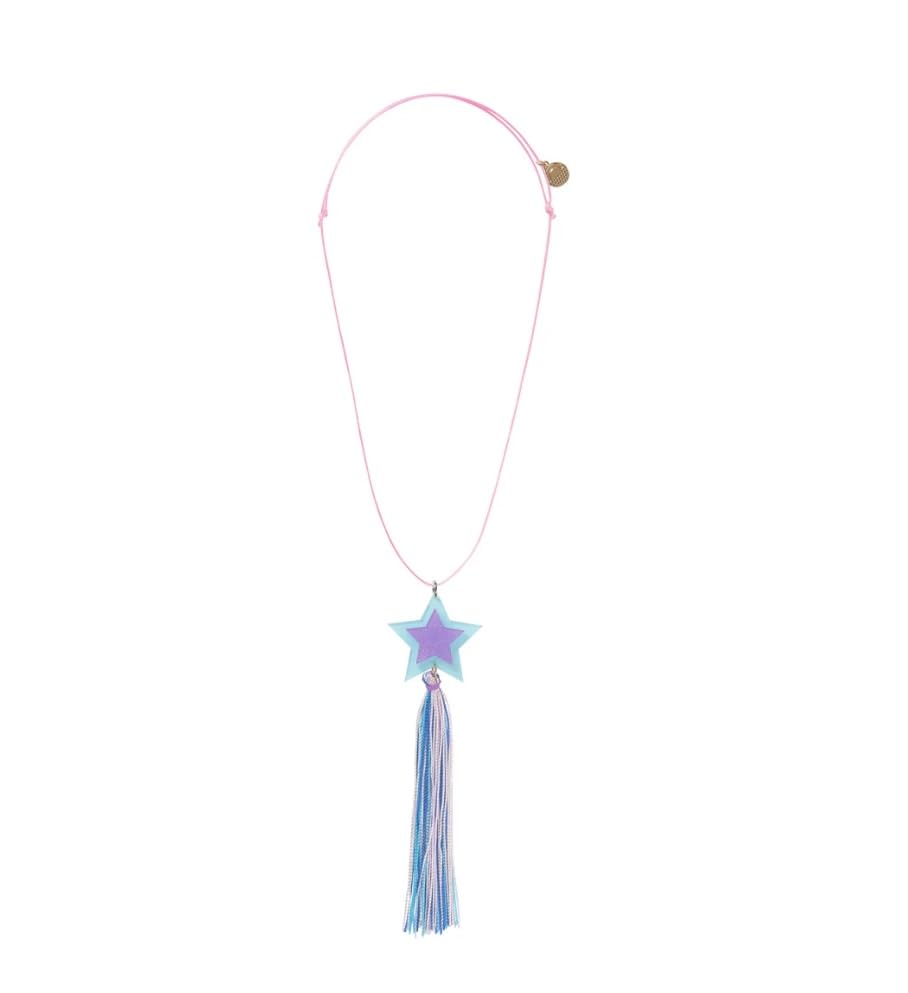 Calico Sun Alexa Star Necklace with Blue & Purple Acrylic Charm, Nickle-Free, Adjustable up to 26 inches