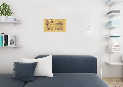 Native American Art Decor Tribes Map Posters Wall Art Posters For Classroom Education Heritage Month Decorations Cultural History Cool Wall Decor Art Print Poster 18X12 #TOP4