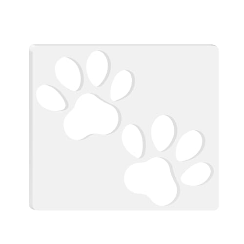 Betagt Double Paw Print Template, Router Templates for Woodworking, 6.69x5.9 Inch Acrylic Router Inlay Templates, Clear Router Decorative Template Jig Woodworking Tool