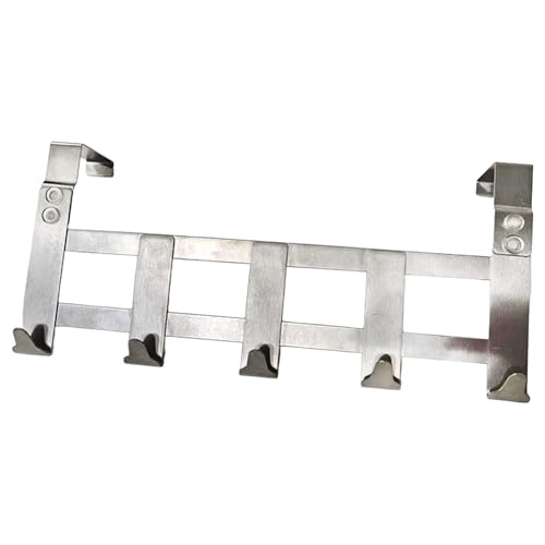 Menz Percha Premium para puerta: Barra de Acero Inoxidable, Perchero puerta con Almohadillas Antideslizantes y de Fieltro, Colgador Robusto y Duradero Barra de Gancho Acero Inoxidable_36mm