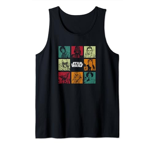 Débardeur Star Wars Cast Nine Box Grid au design graphique imprimé