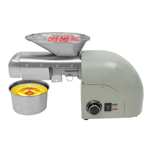 Oil Press Machine, Cold & Hot Press Seeds Nuts Oil Expeller Press Mill,Automatic Electric Oil Maker for Home Commercial,Stainless Steel Household Oil Maker for Peanuts Sesame Seeds