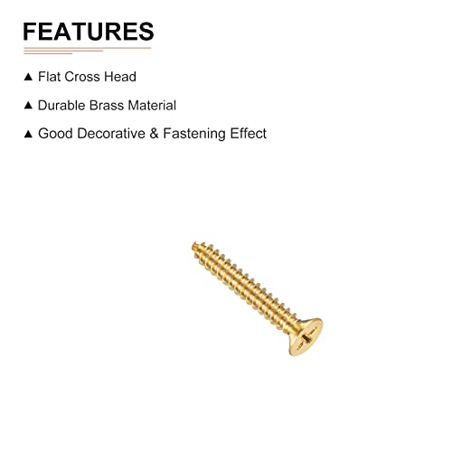 DTGN M5x30mm(DxL) Brass Phillips Wood Screws, 20Pack, Good for Wood Crafts Furniture, Countersunk Head Self-Tapping Screw - Image 3
