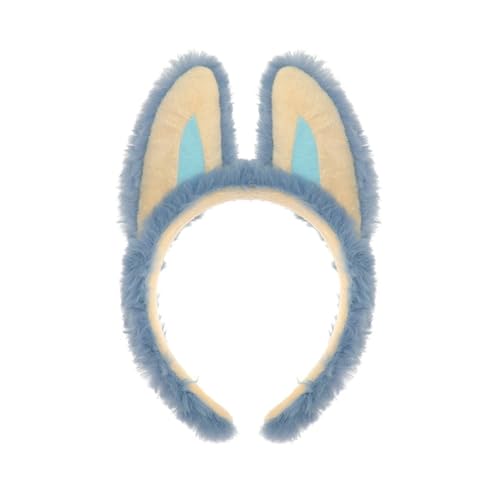 LUZTACT Plush Bunny Ears Headband Cute Monster Cartoon Costumes for Women Cosplay Halloween Party Hair Accessories (Blue)