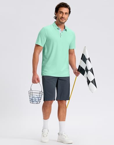 Image of Obla Mens Golf Shirt Short Sleeve Dry Fit Moisture Wicking Performance Athletic Casual Work Collared Polo Shirts for Men
