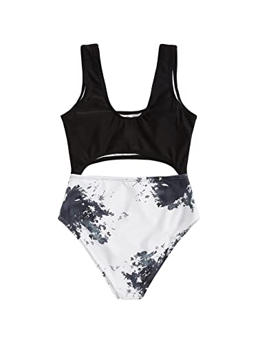 Milumia Girl's One Piece Floral Print Swimsuit Cute Cut Out Bathing Suit Swimwear2