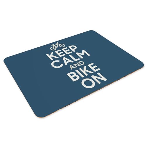 Sets de table bleu en liege grand format naperon de table souple velo parodie x4 - 3