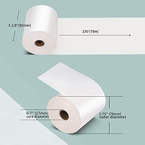 ACLAS 3-1/8 x 230 feet x 10 Rolls Thermal Receipt Printer Paper Thermal Paper Rolls Cash Register POS Receipt Paper Retail fit Terminals Credit Card White