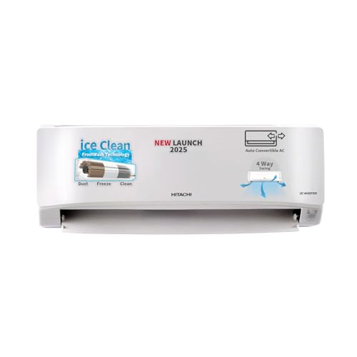 Hitachi 1 Ton 3 Star Xpandable+ Inverter Split AC (100% Copper, 4-Way Swing, ice Clean, Dust Filter, 3400SXL RAS.D312PCBIBS, White)
