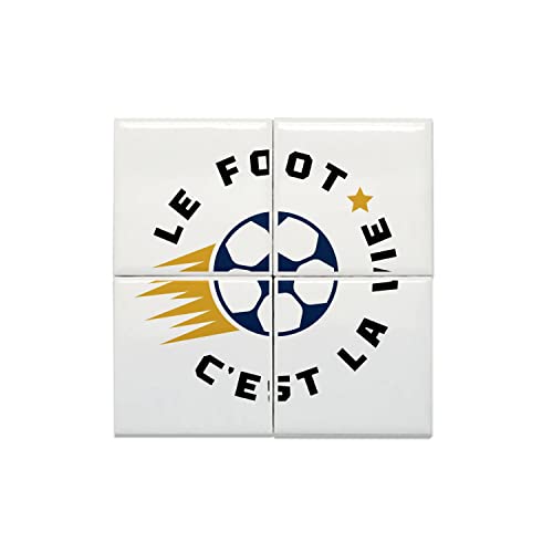Carreaux Céramique Foot c'est la Vie 40x40cm pour décoration murale sportive