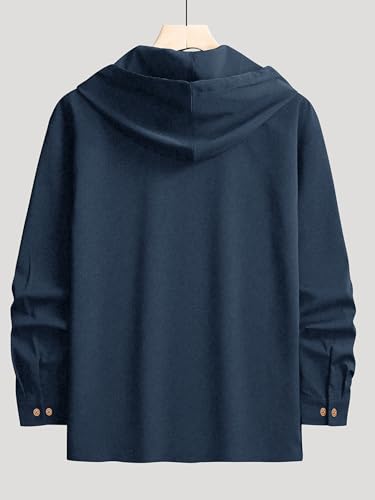 Image of Noble Monk Men's Relax Fit Hooded Shirt || Casual Wear for Men || Full Sleeve Shirts || Stylish Shirt for Men