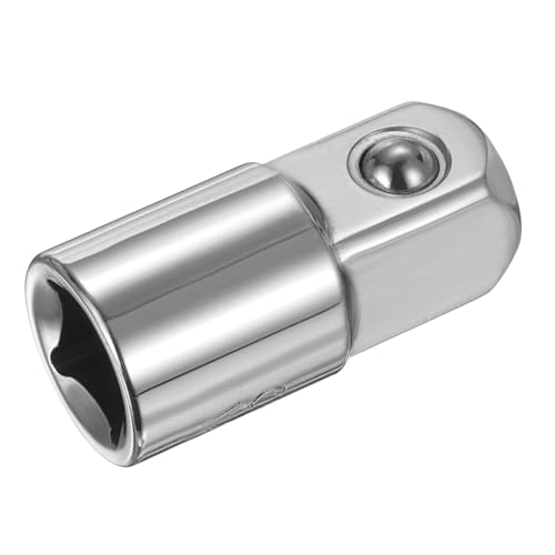 Image of sourcing map Impact Socket Adapter 3/8" Female to 1/2" Male Square Drive Increaser Standard SAE Converter Impact Driver Ratchet Wrench Breaker Bar Conversion, Silver