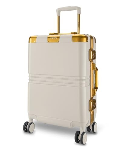 Image of Maleta Gold Series Cabin Trolley Bag | 20 inch |Aluminium Frame, Dual TSA Lock | Trolley Bag for Travel | Suitcase for Travel (White, Cabin-Small)