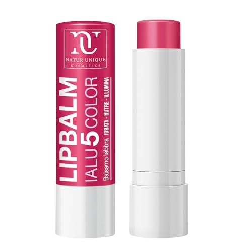 NU - LipBalm Ialu5Color CICLAMINO | Balsamo Labbra Idratante Acido Ialuronico | Burrocacao Colorato Naturale | 8 Ore Idratazione | Stick Labbra Senza Nichel | Nutre e Illumina | Aroma Vaniglia | 4,2ml