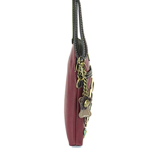 Image of CHALA Dog Collection Cell Phone Crossbody Purse-Women PU Leather /Canvas Multicolor Handbag with Adjustable Strap