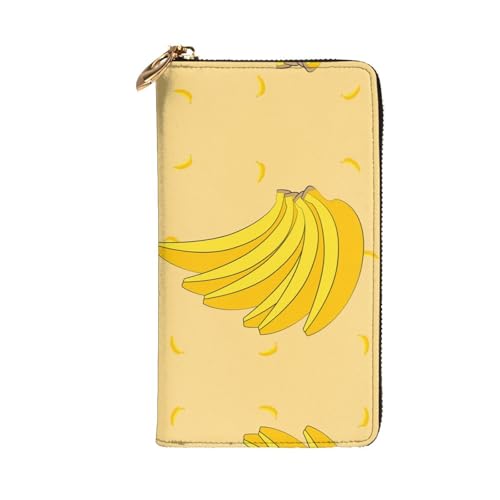 cartoon banana printing Women's leather long handheld wallet large capacity credit card zipper bag2