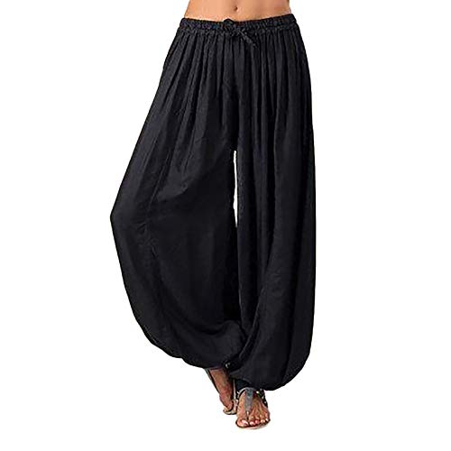 Pantalónes Harem Elegantes para Mujer, de Yoga, de Verano, de Pierna Ancha, Sueltos, Hippie, con Bolsillos, Casual, Rojos, Bohémien, Transpirables, Tallas Grandes, Cintura Elástica, Ligeros, Étnicos