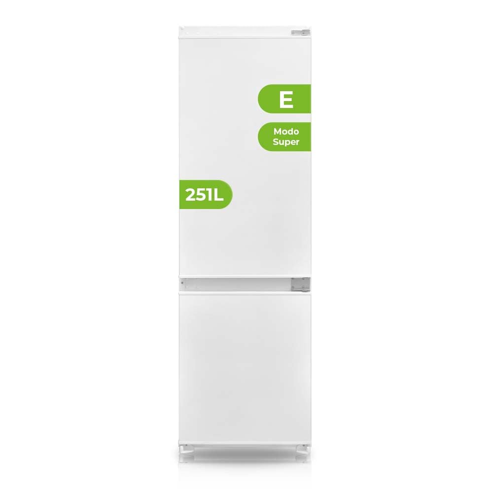 Aspes Frigorífico Combi 2 Puertas Blanco ACI1775500E. Capacidad 251 Litros, No Frost, Multi AirFlow, Puerta Reversible, Bajo Nivel Sonoro, Eficiencia Energética Clase E