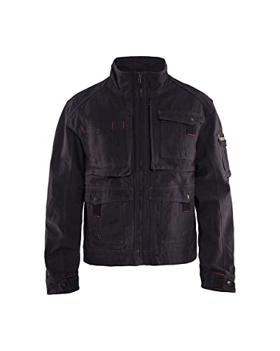 BLÅKLÄDER Men's 4062 Warm High Collar Zippered Brawny Canvas Cotton Work Jacket with Breathable Mesh Lining