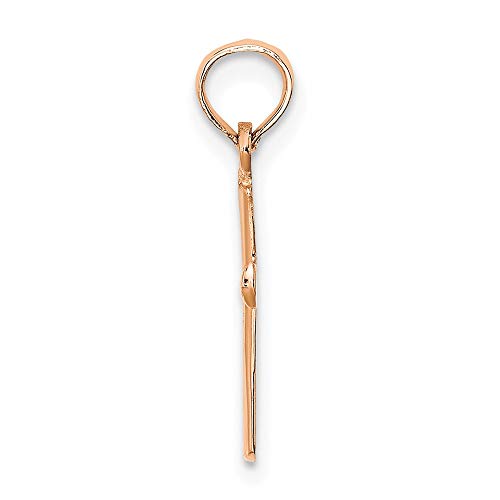 14K Rose Gold Polished Beveled Cross w/Round tips Pendant | Latin Cross Pendants | Religious Charms | Cross Pendant (Weight: 0.32 GM, Length : 17.8 MM, Bail Length: 5 MM, Bail Width: 4.5 MM)4