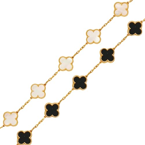 Image of SALVE Clover Anti Tarnish Bracelet for Women Stylish | Stainless Steel Bracelet for Woman | Fashion Jewellery for Women Aesthetic Accessories for Girls Chain Bracelet Gold