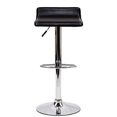 Modway Gloria Vintage Modern Faux Leather Upholstered Swivel Two Bar Stools In Black #TOP3